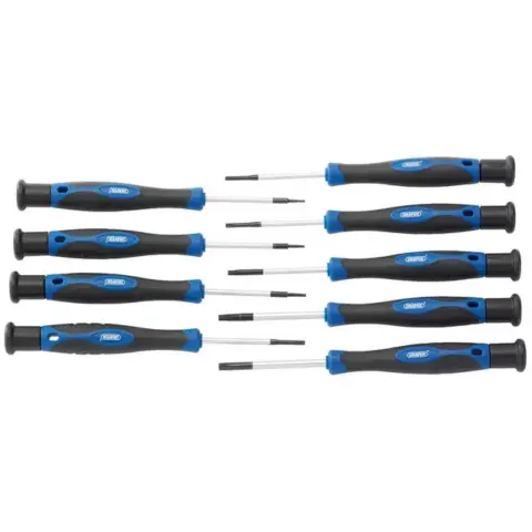 Een set micro precisie schroevendraaiers van het type Torx.