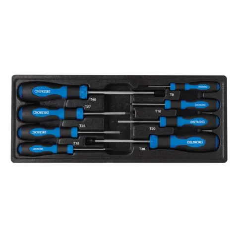 deltach ergogrip torx schroevendraaierset in zwart blauw